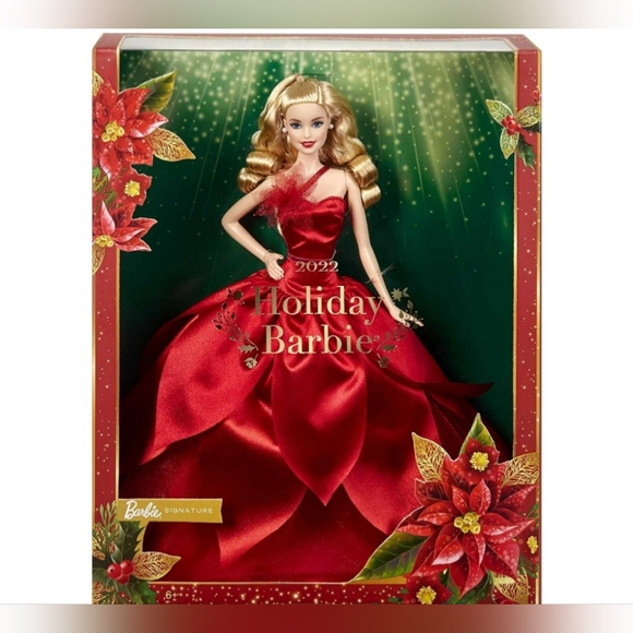 Mattel HBY06 Barbie Signature 2022 Holiday Barbie Doll, Blonde Hair - Picture 1 of 5